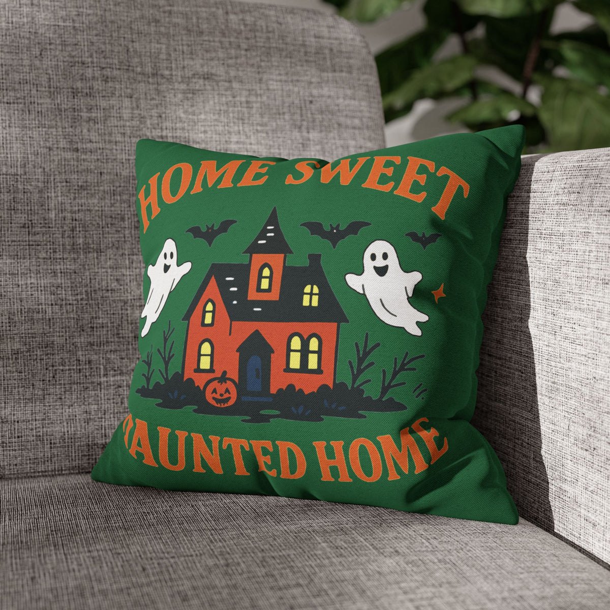 Halloween-Themed Decorative Pillowcase, Haunted Home Accent