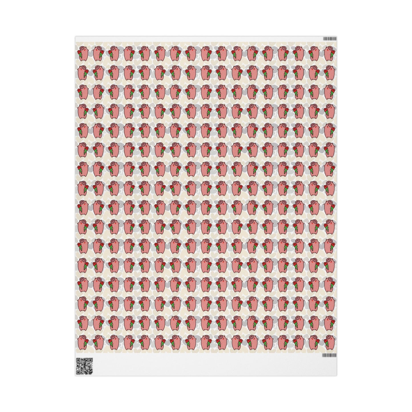 Valentine's Day Wrapping Paper — Cute Capybara Gift Wrap for Birthday, Baby Shower