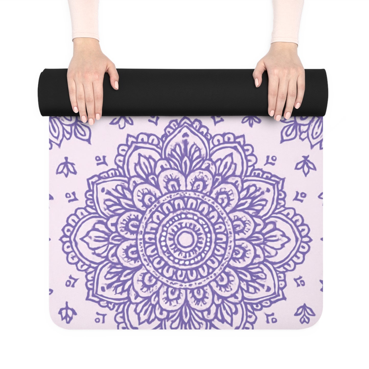 Mandala-Inspired Rubber Yoga Mat, Non-Slip Exercise Mat