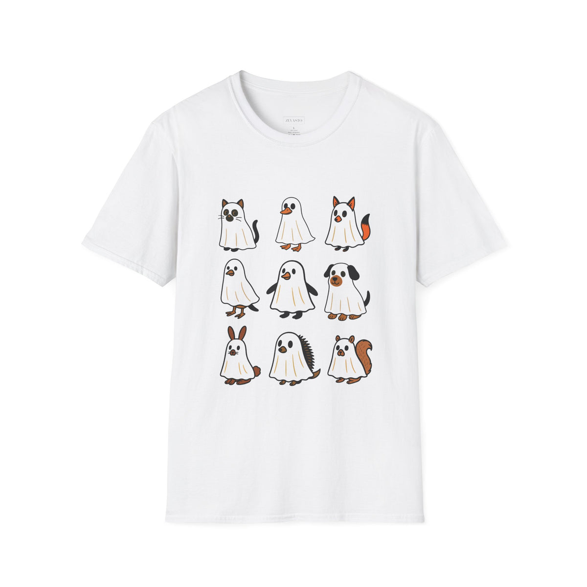 Cute Ghost Cartoon Unisex T-Shirt, Halloween Tee, Pet Lover Gift, Whimsical Shirt, Fun Casual Wear