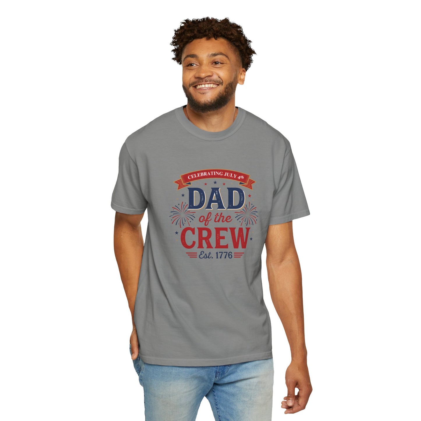 Dad of the Crew T-Shirt — Patriotic 4th of July Tee, Independence Day Shirt