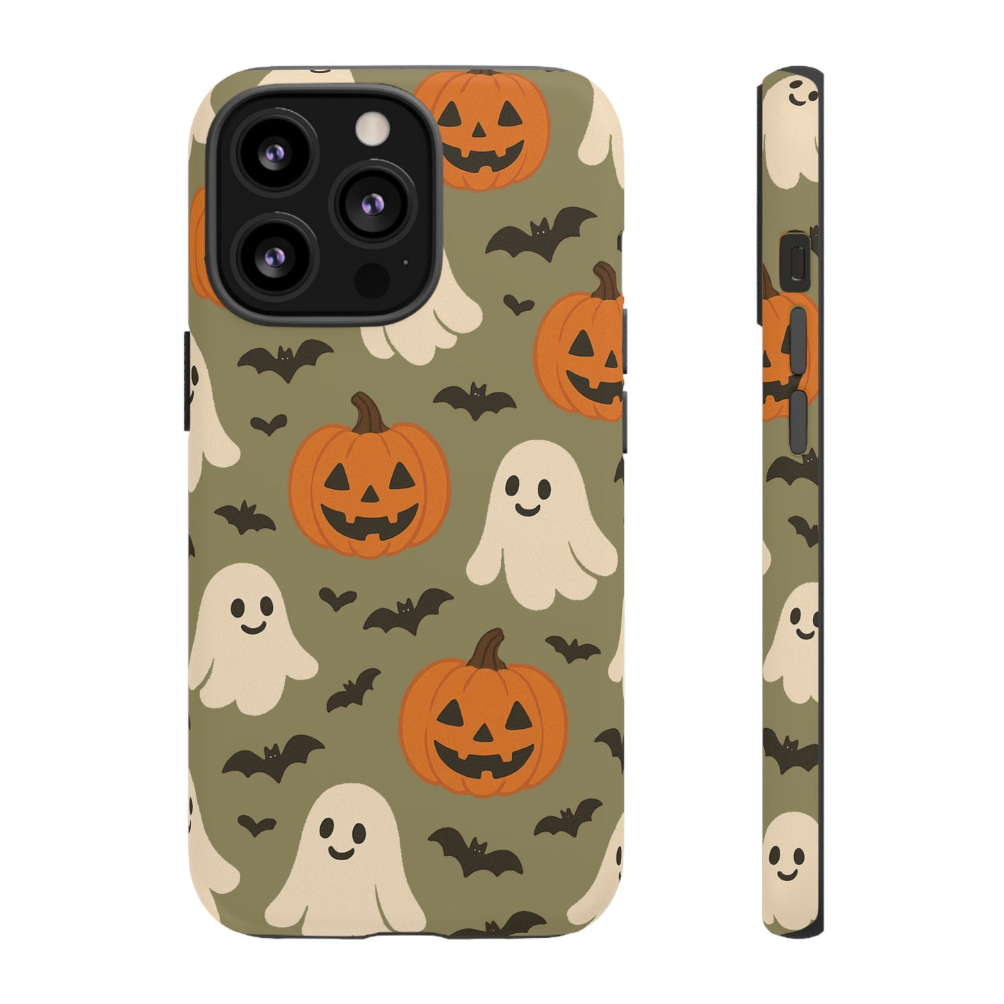 Halloween Phone Case with Ghosts and Pumpkins, Cute Fall Phone Cover, Spooky Season Accessory, Halloween Gift