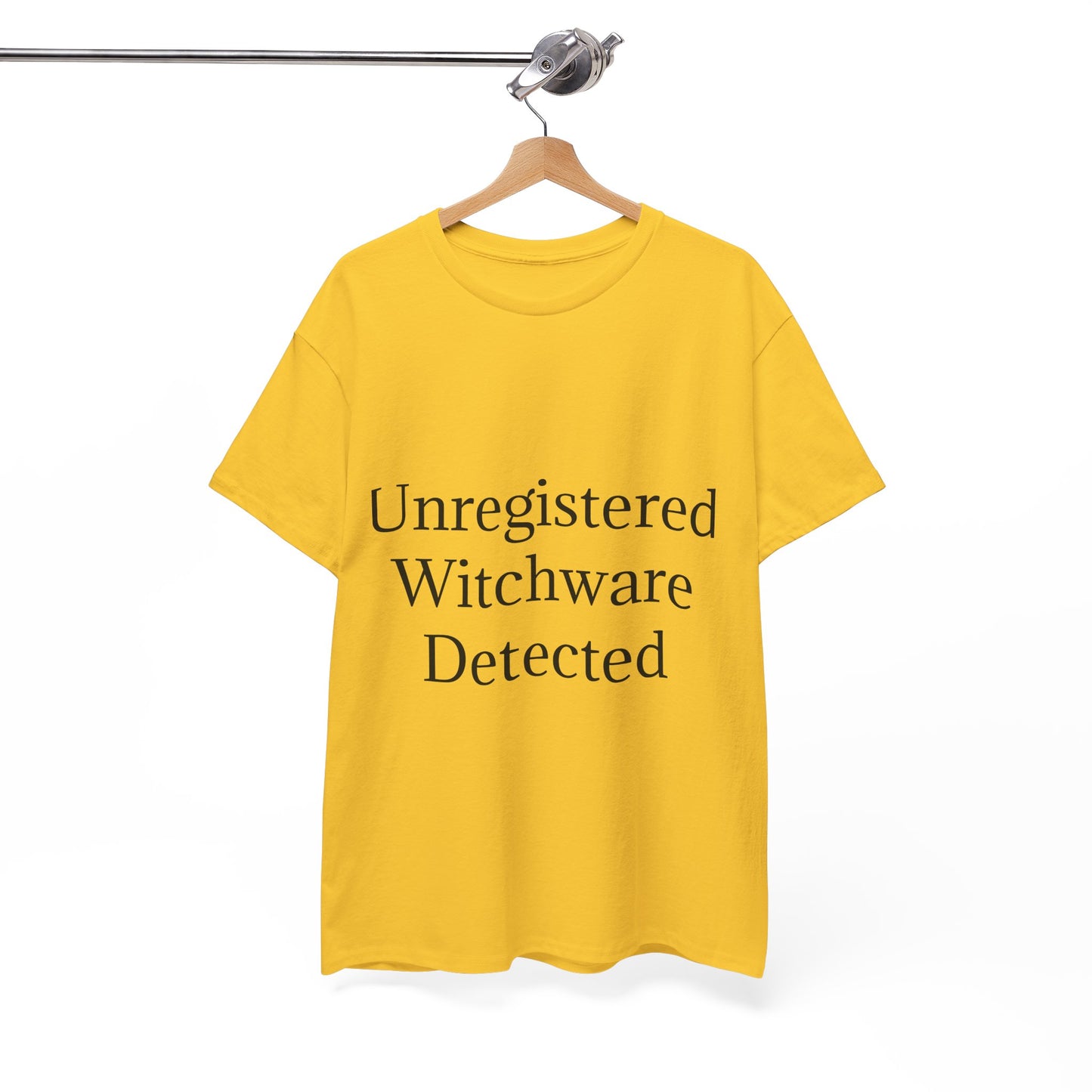 Unisex Heavy Cotton Tee - Unregistered Witchware Detected, Witchy Apparel, Halloween Tee
