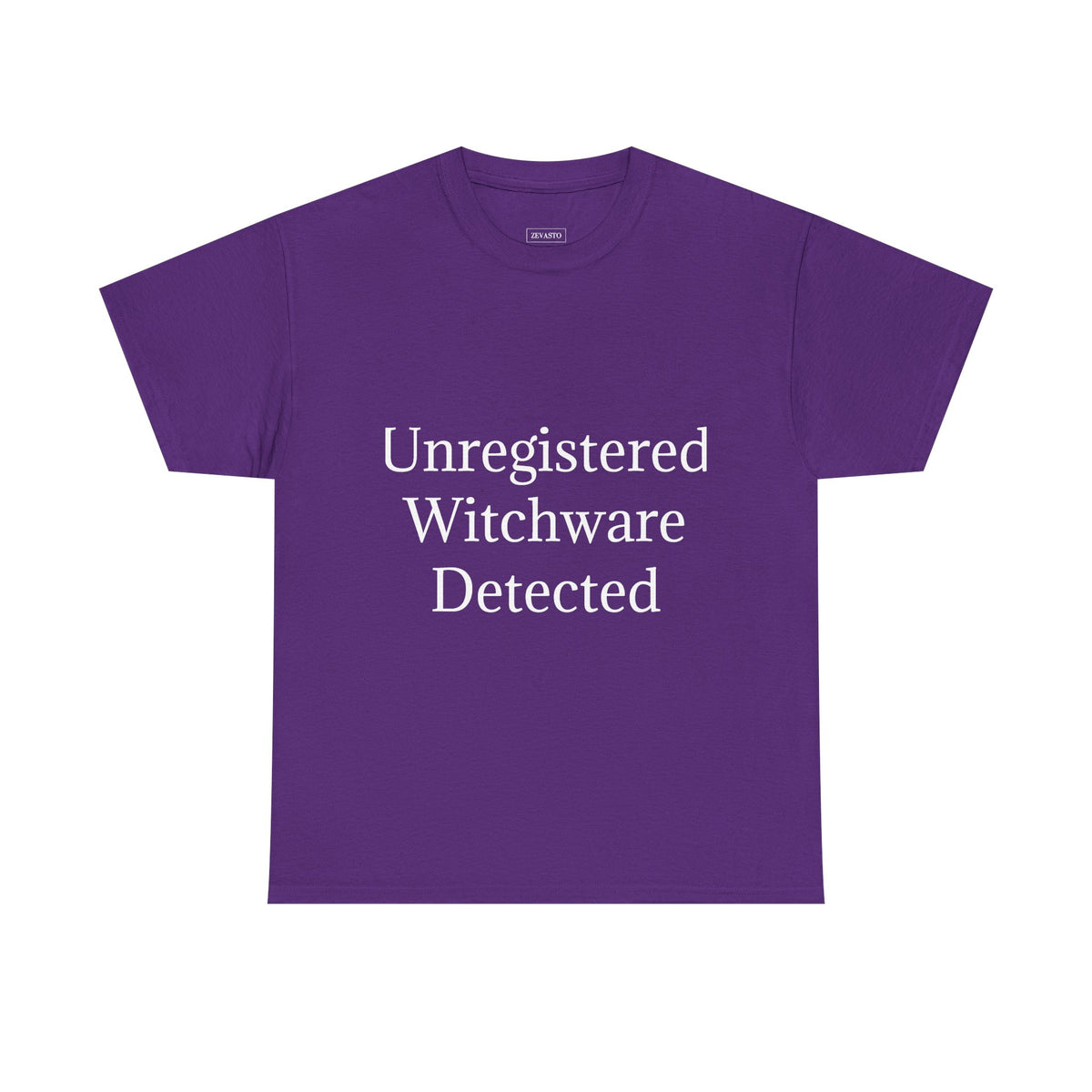 Unisex Heavy Cotton Tee - Unregistered Witchware Detected, Witchy Apparel, Halloween Tee