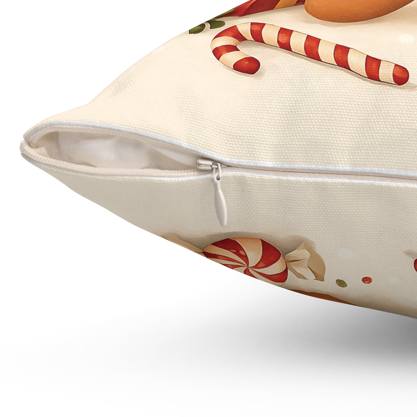 Cute Gingerbread Man Christmas Pillow — Holiday Decorative Throw Cushion