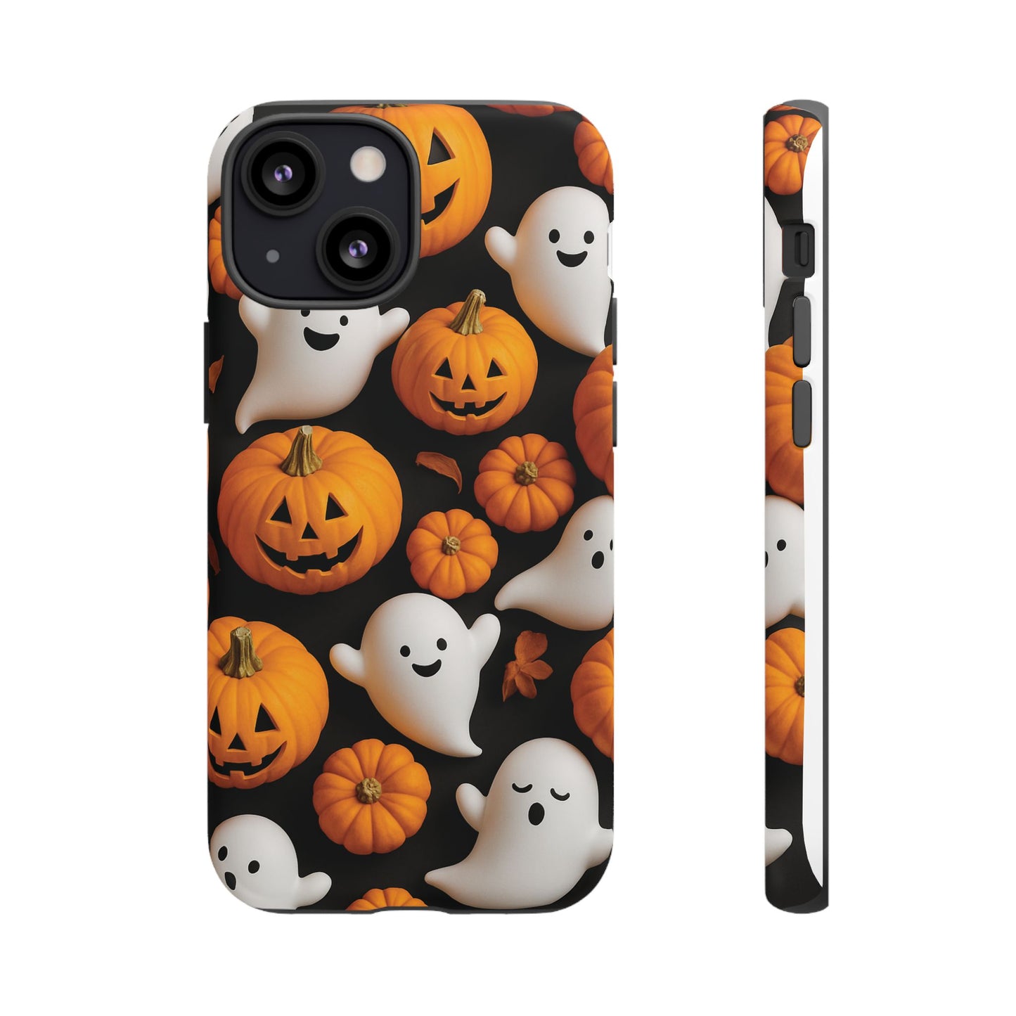 Halloween Phone Case, Spooky Ghosts and Pumpkins Design