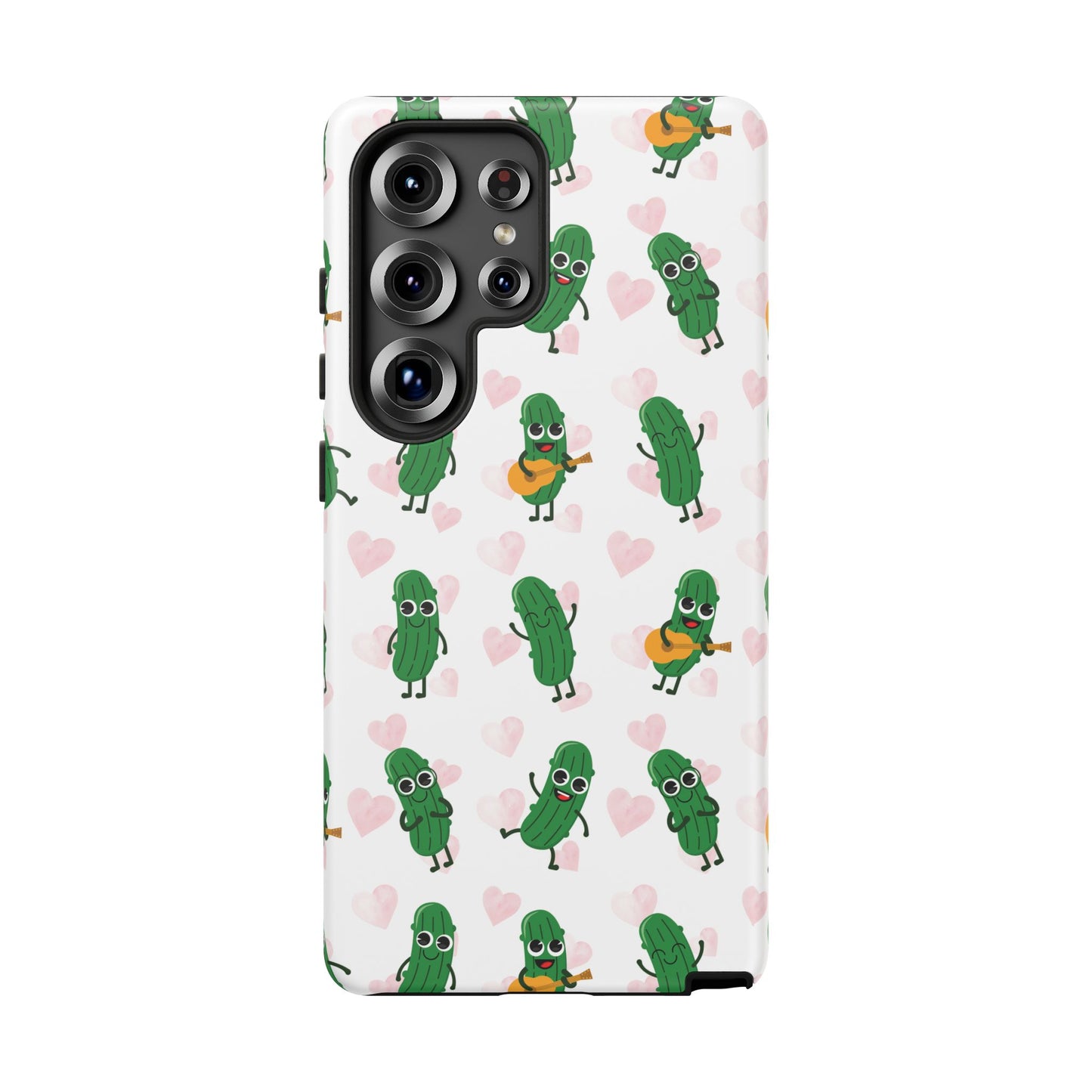 Pickle Pattern Phone Case — Cute Dancing Pickles with Hearts
