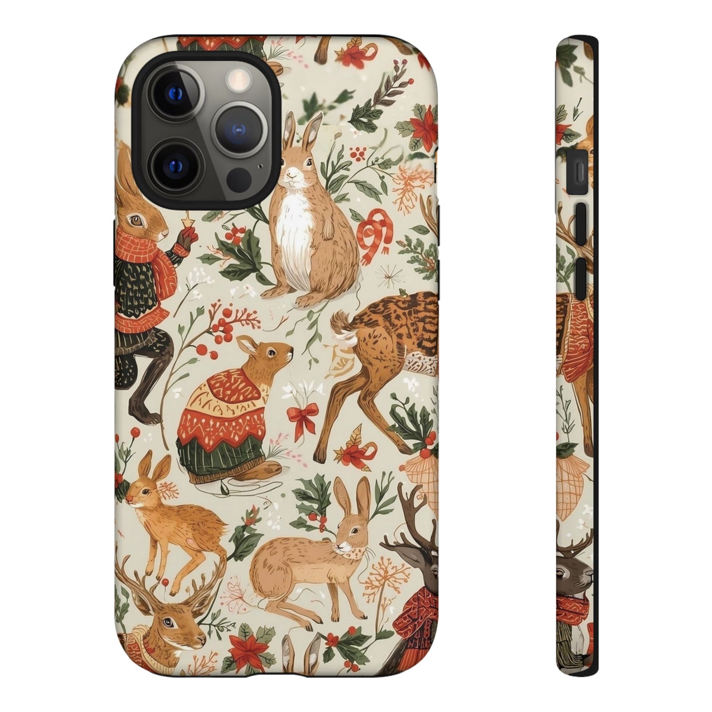 Christmas Phone Case, Animals in Christmas Spirit - Tough and Stylish for Nature Lovers