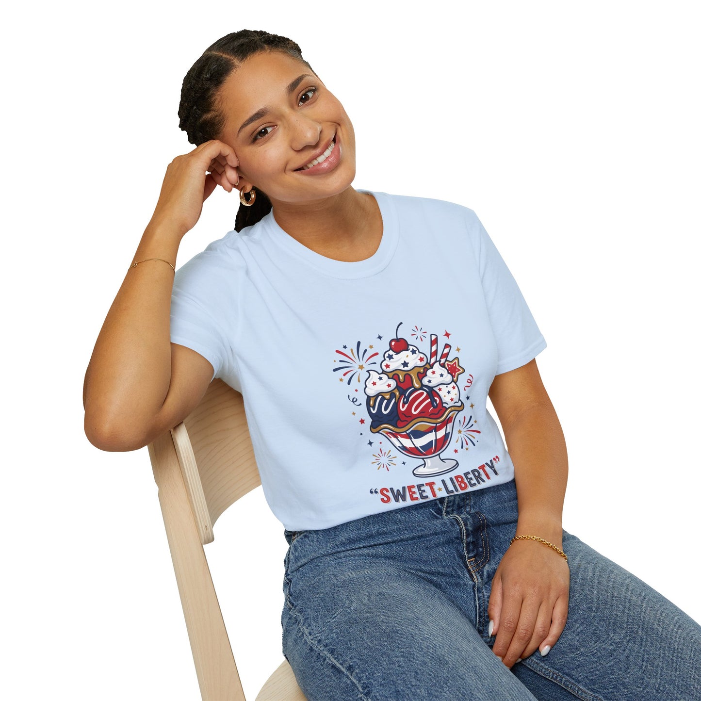 Sweet Liberty Ice Cream T-Shirt — Patriotic 4th of July Sundae Tee