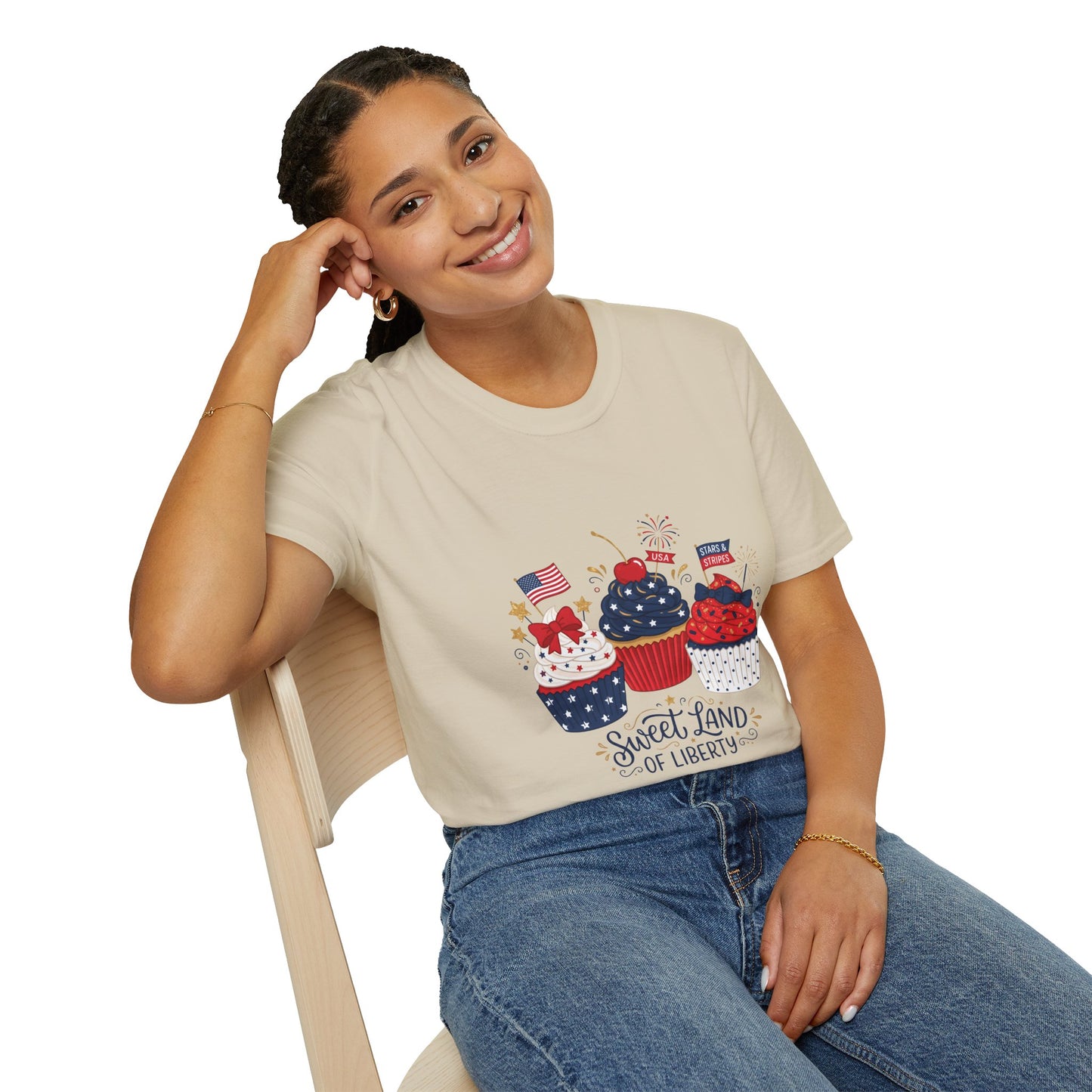 Patriotic Cupcakes T-Shirt — "Sweet Land of Liberty" 4th of July Tee
