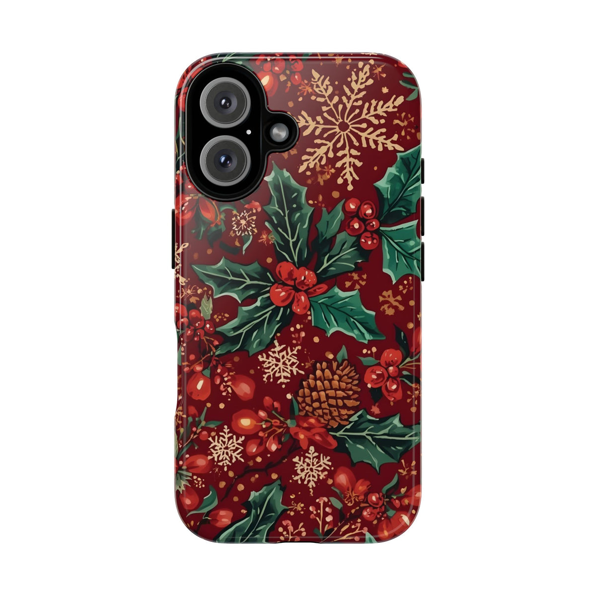Christmas Floral Phone Case, Dual Layer Case for Iphone & Samsung