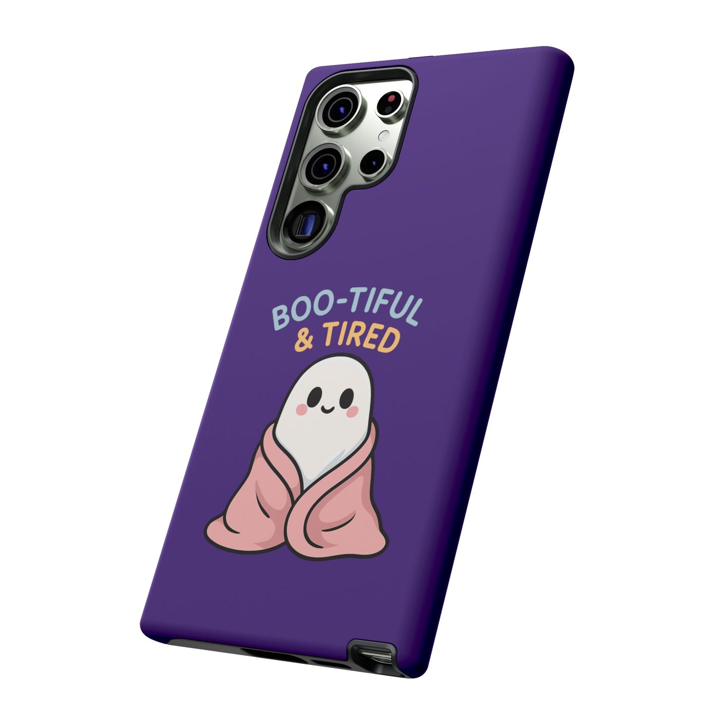 Boo-Tiful & Tired Phone Case, Halloween-Themed Design