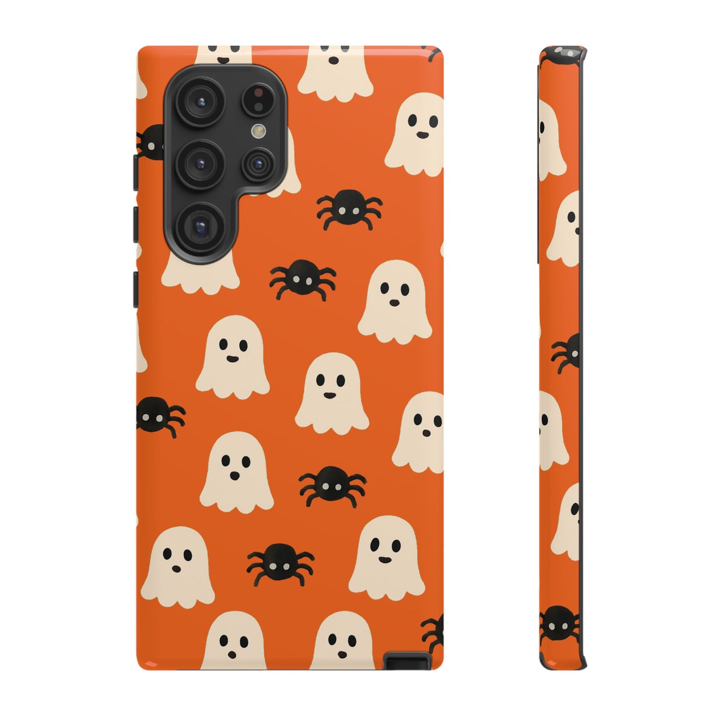 Cute Halloween Phone Case with Ghosts and Spiders, Spooky Gift, Fall Accessory, Unique Halloween Decor, Mobile Protection