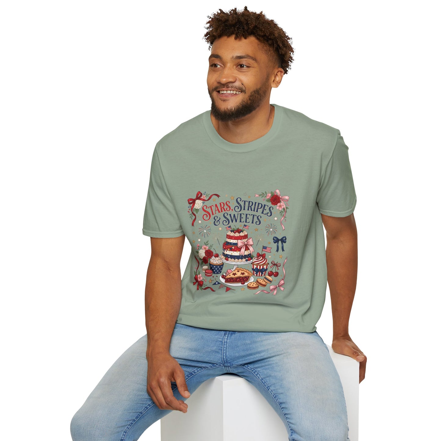 Stars, Stripes & Sweets T-Shirt — Patriotic 4th of July Dessert Graphic Tee