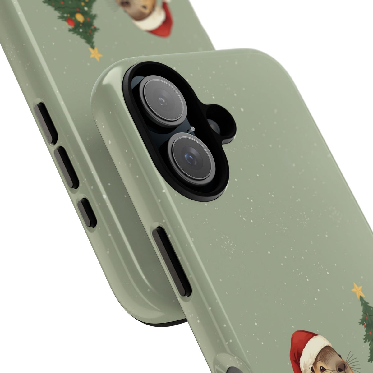 Christmas Phone Case with Capybara Design, Dual Layer Protective Case for Iphone & Samsung