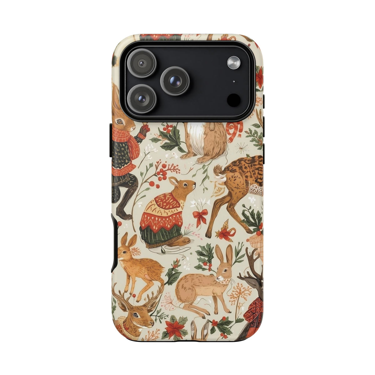 Christmas Phone Case, Animals in Christmas Spirit - Tough and Stylish for Nature Lovers