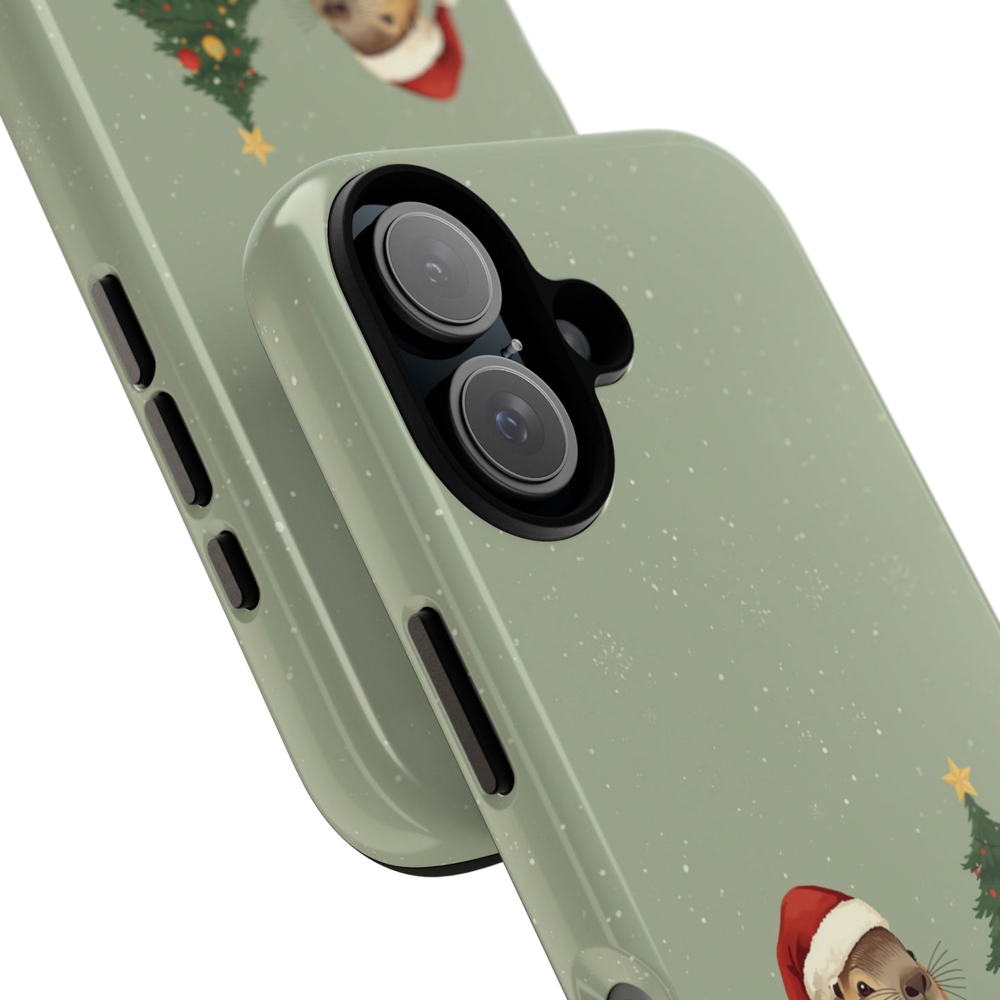Christmas Phone Case with Capybara Design, Dual Layer Protective Case for Iphone 17, 16, 15, 14, 13 & Samsung