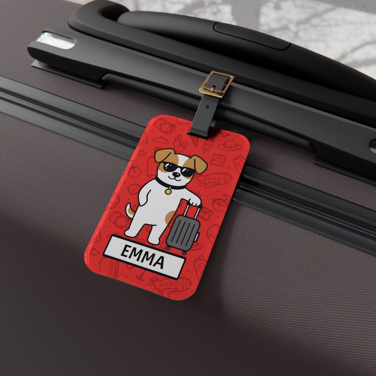 Personalized Dog Luggage Tag – Custom Name Travel ID Tag