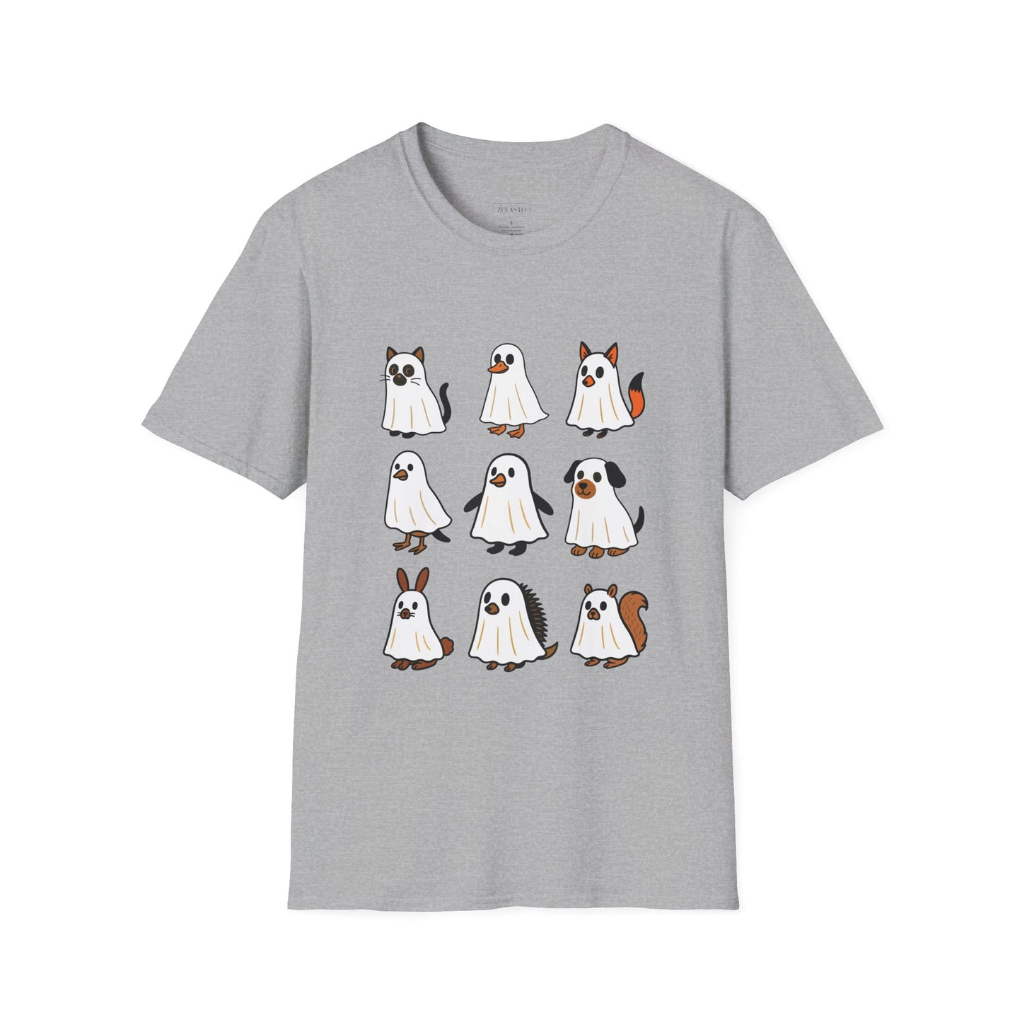 Cute Ghost Cartoon Unisex T-Shirt, Halloween Tee, Pet Lover Gift, Whimsical Shirt, Fun Casual Wear