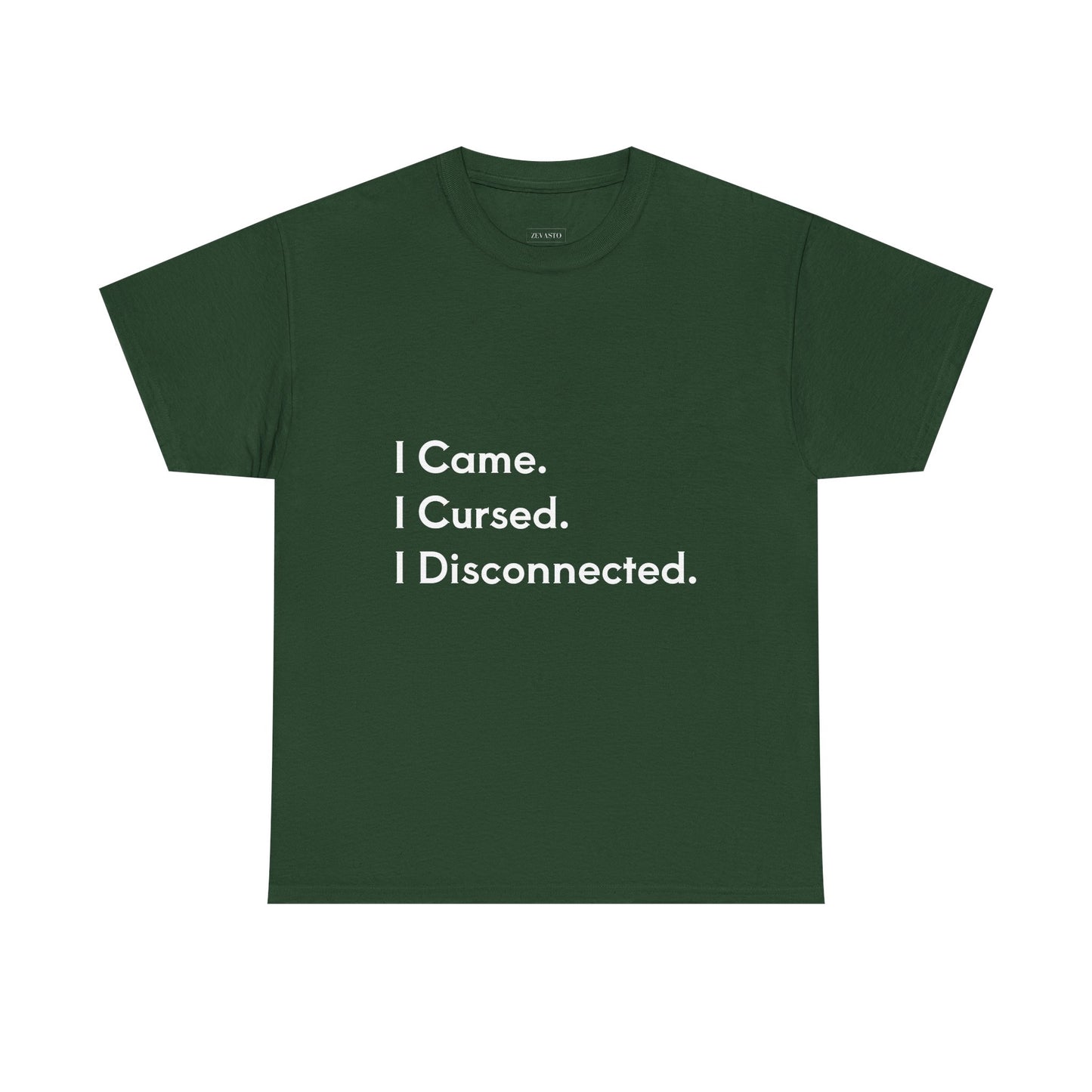 I Came I Cursed I Disconnected Unisex Heavy Cotton Tee, Funny Halloween T-Shirt