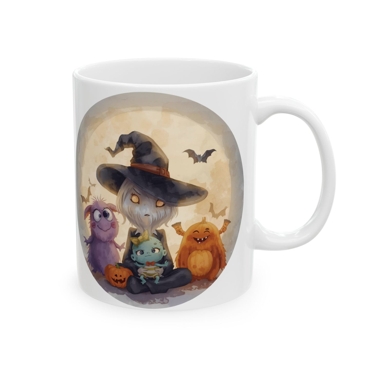 Whimsical Halloween Mug, Cute Monster Design