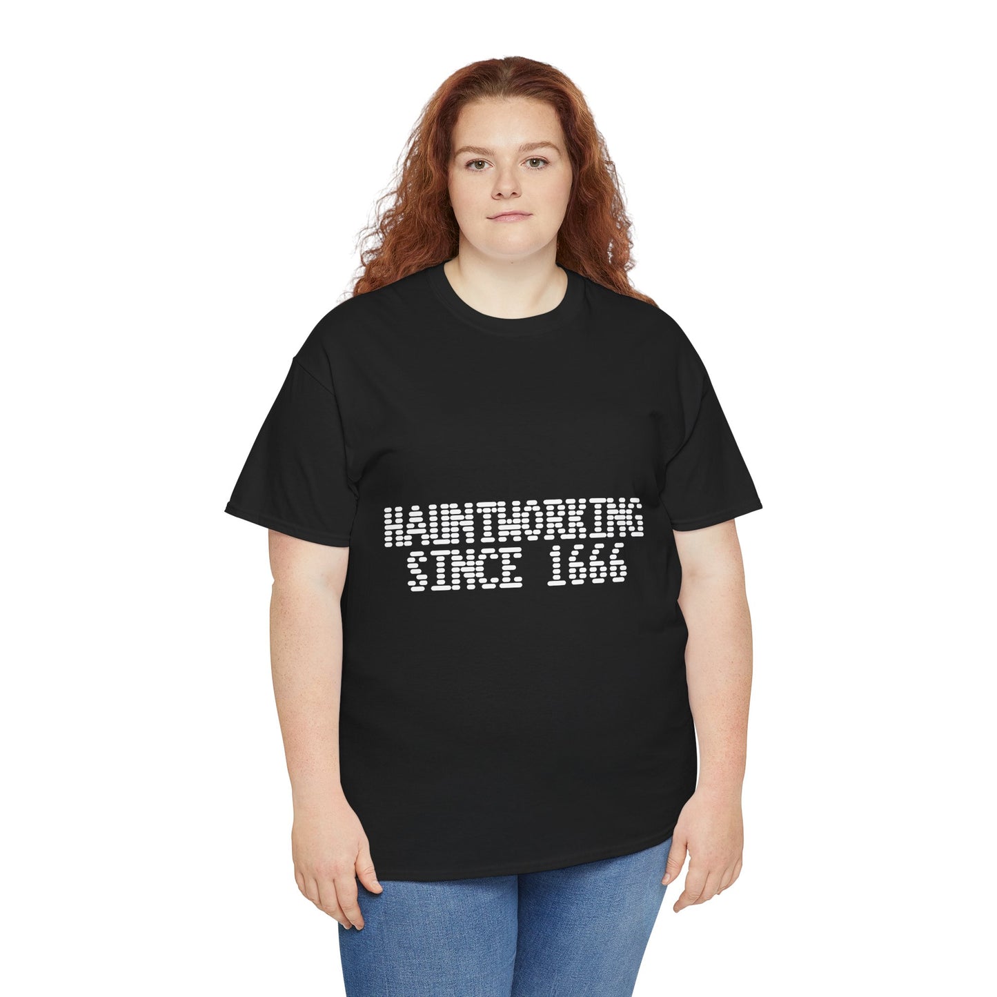 Hauntworking Since 1666-Cotton Tee, Halloween-Themed Tshirt