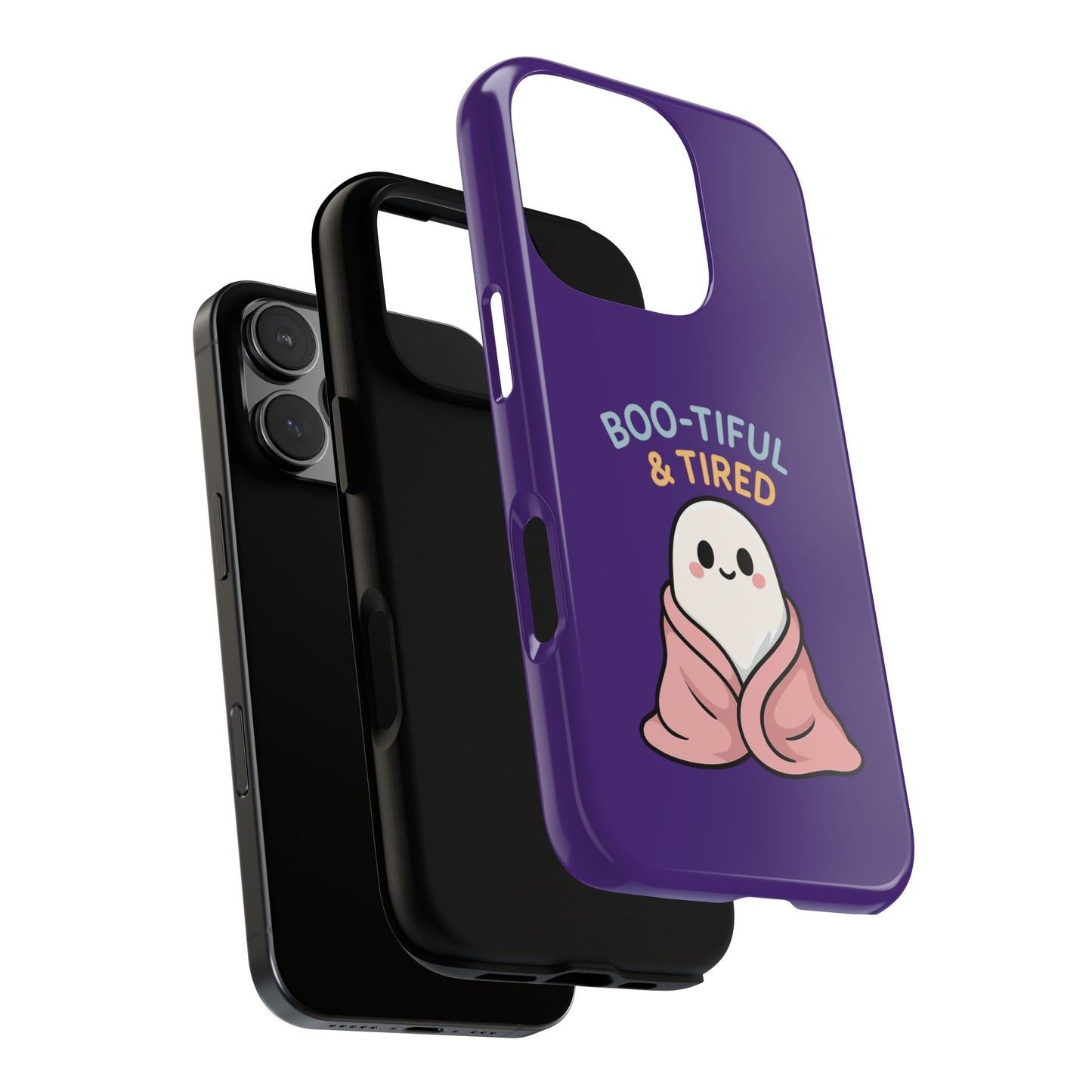 Boo-Tiful & Tired Phone Case, Halloween-Themed Design