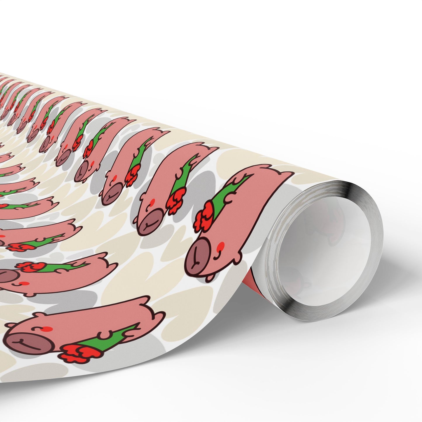 Valentine's Day Wrapping Paper — Cute Capybara Gift Wrap for Birthday, Baby Shower