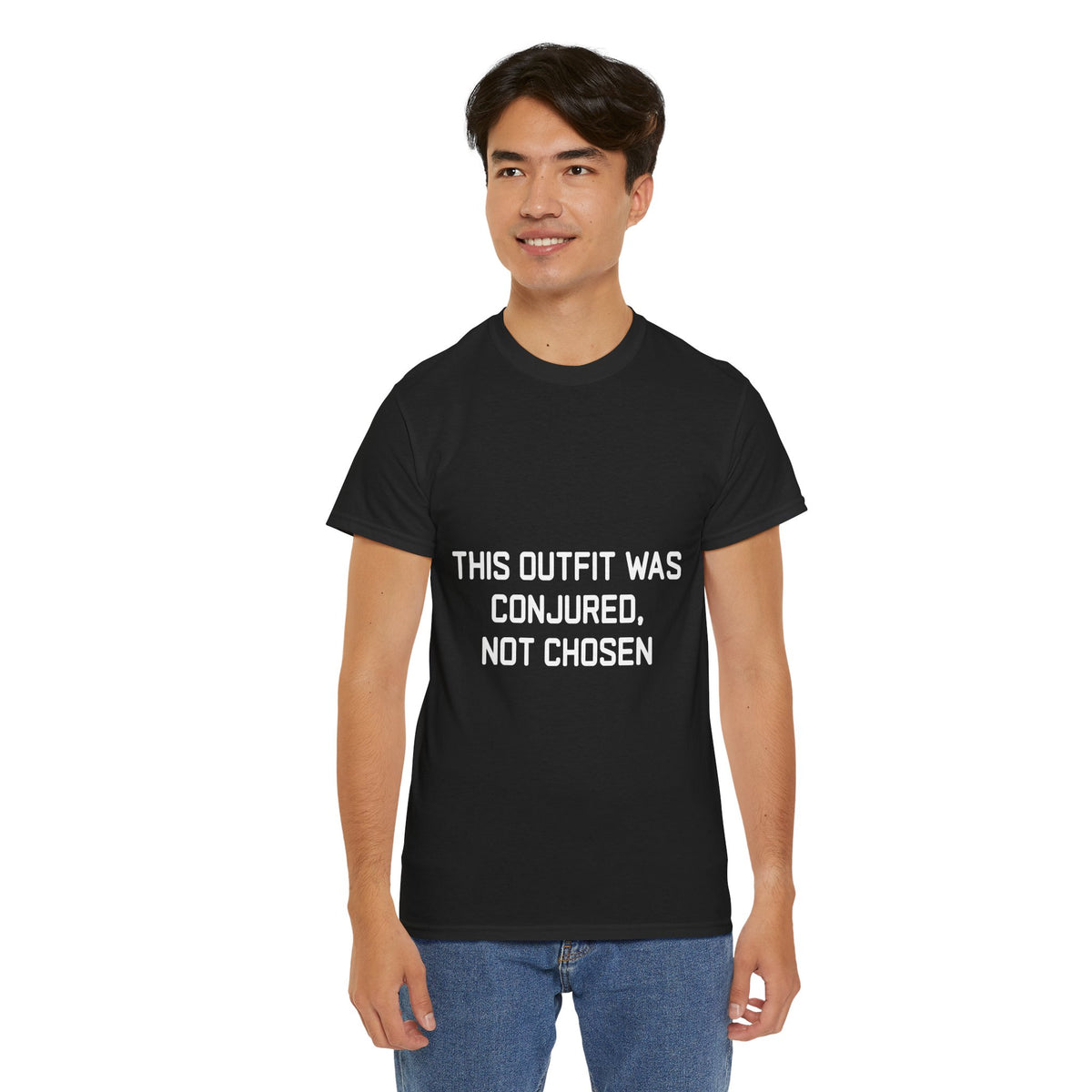 Unisex Heavy Cotton Tee - 'This Outfit Was Conjured, Not Chosen' - Funny Halloween T-shirt