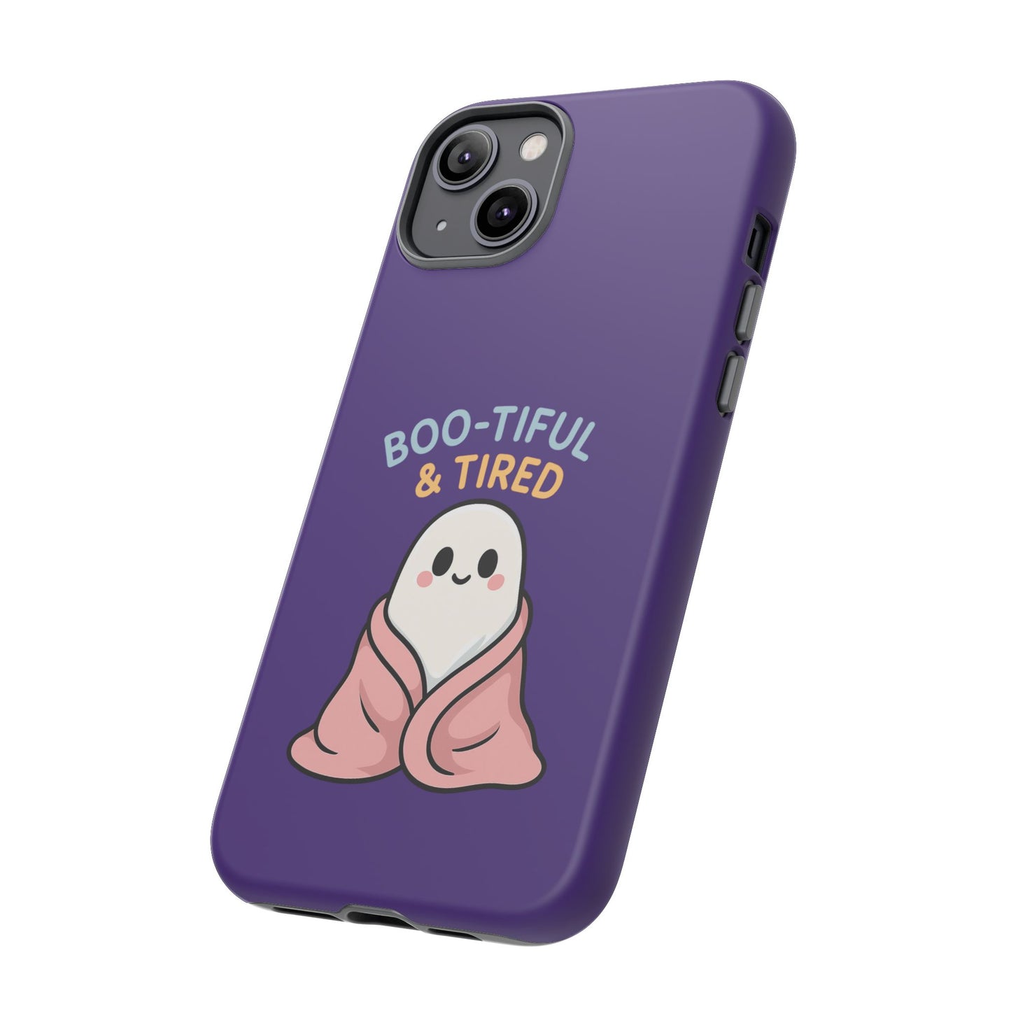 Boo-Tiful & Tired Phone Case, Halloween-Themed Design