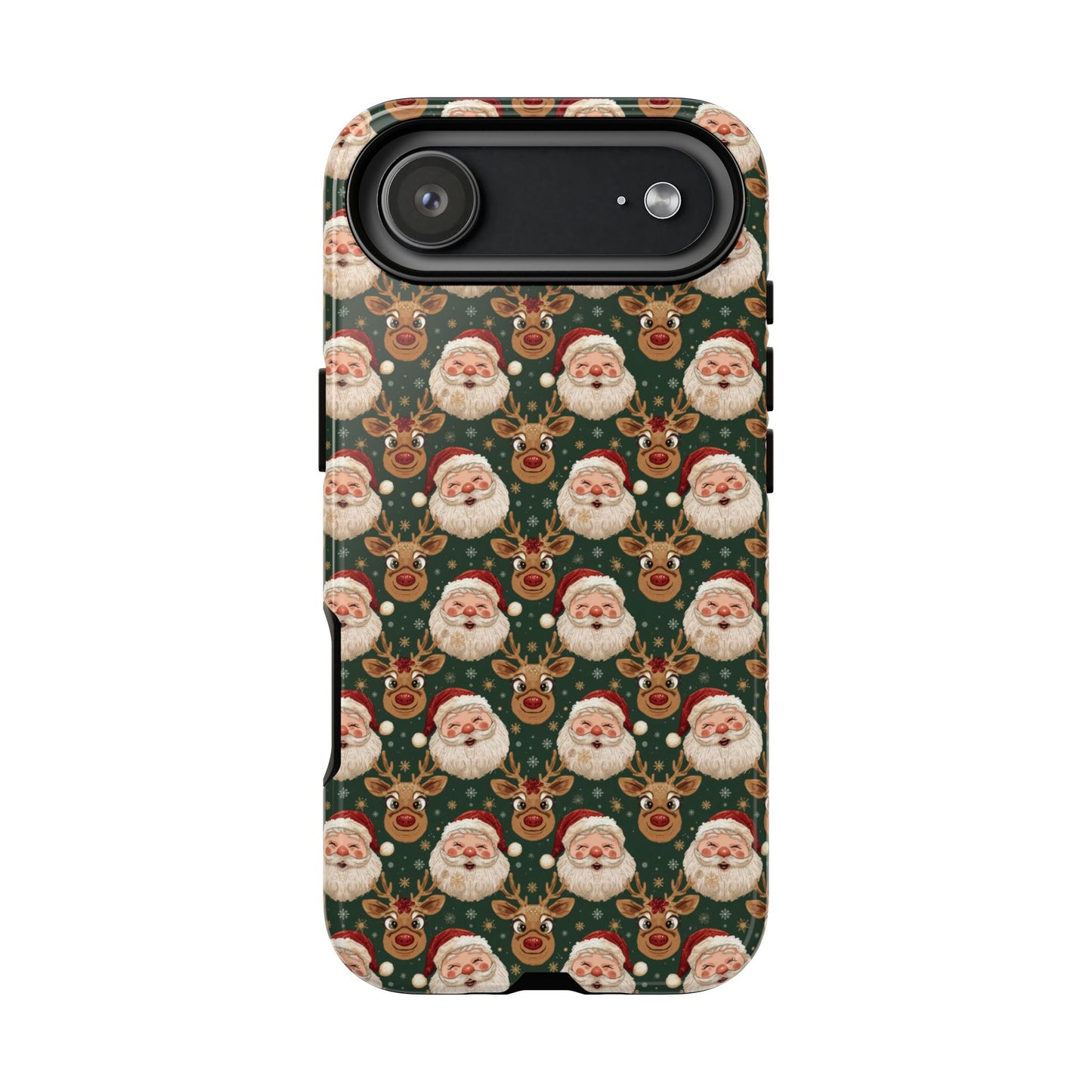 Christmas Santa-Reindeer Phone Case, Dual Layer Phone Case for Iphone 17, 16, 15, 14, 13, 12, 11 & Samsung