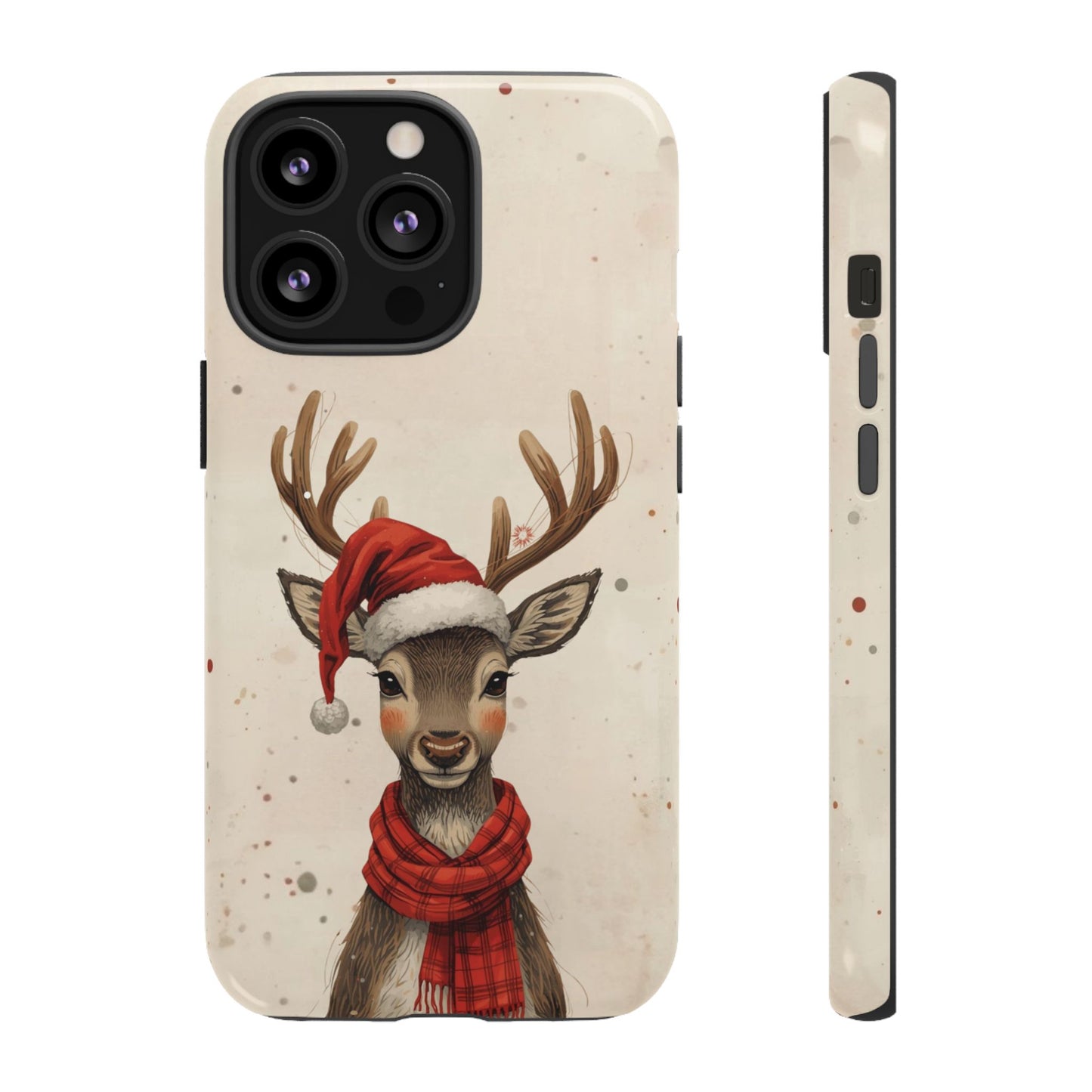 Christmas Reindeer Phone Case, Dual Layer Phone Case for Iphone 17, 16, 15, 14, 13, 12, 11