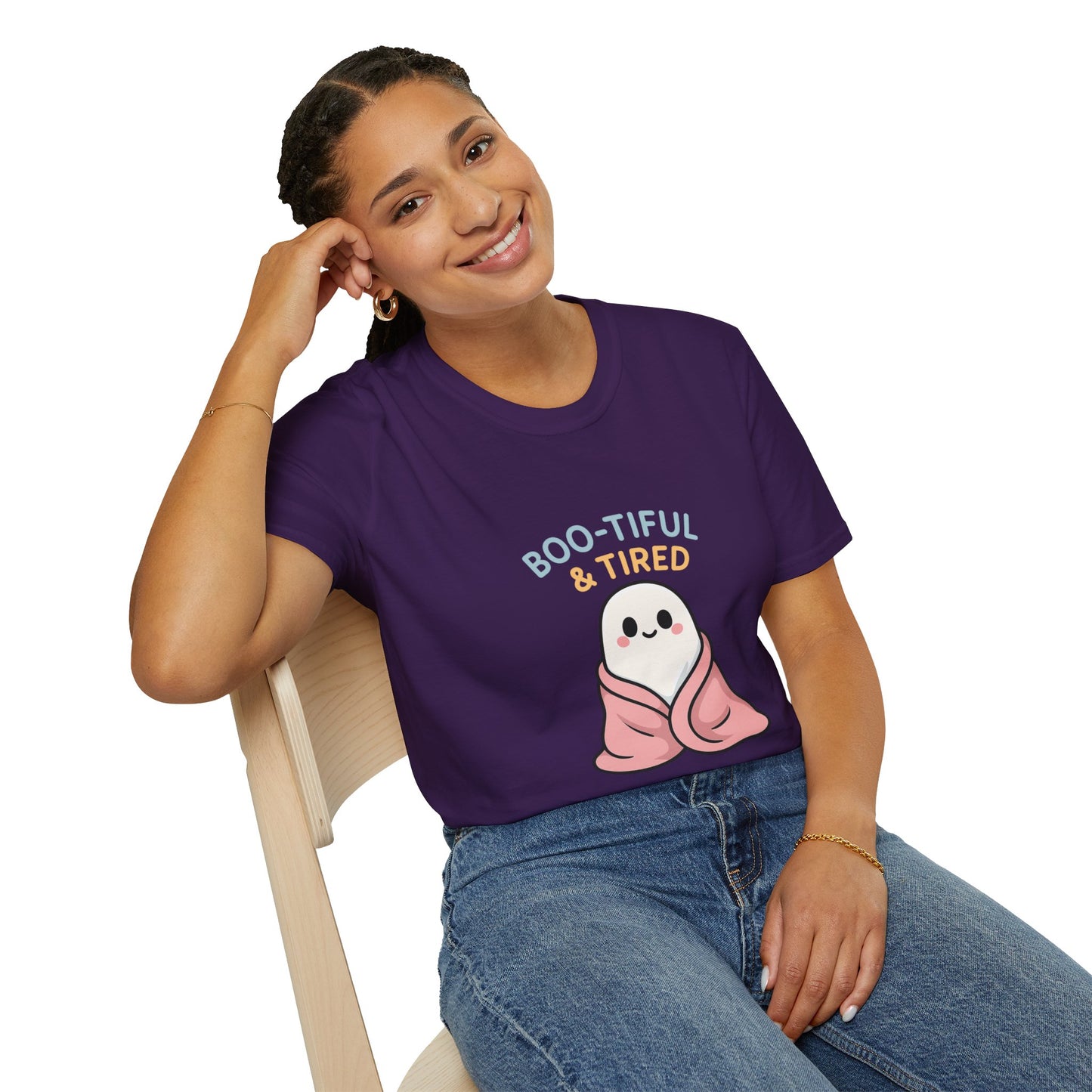 Boo-Tiful & Tired T-Shirt, Halloween-Themed Unisex T-Shirt