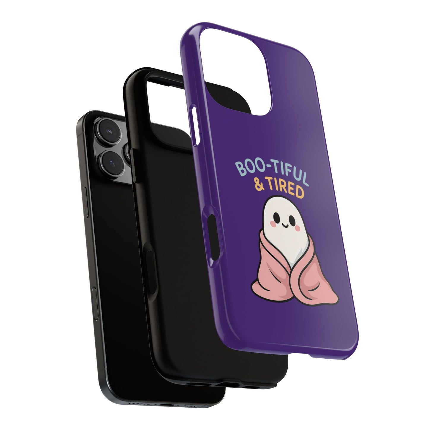 Boo-Tiful & Tired Phone Case, Halloween-Themed Design