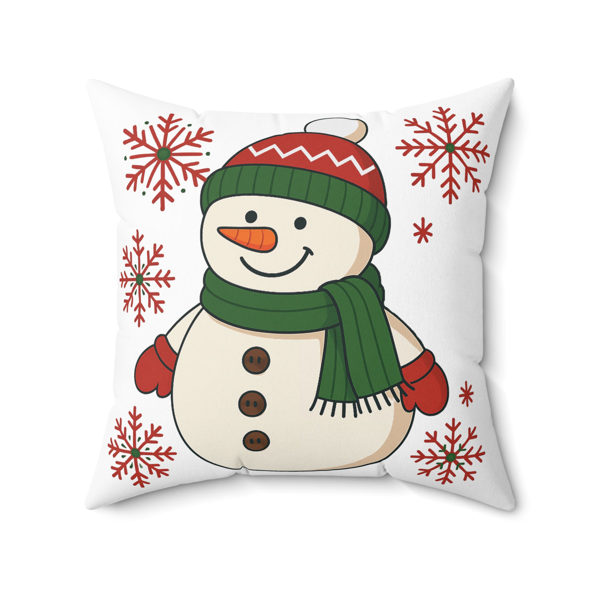 Snowman Throw Pillow — Festive Christmas Decorative Cushion