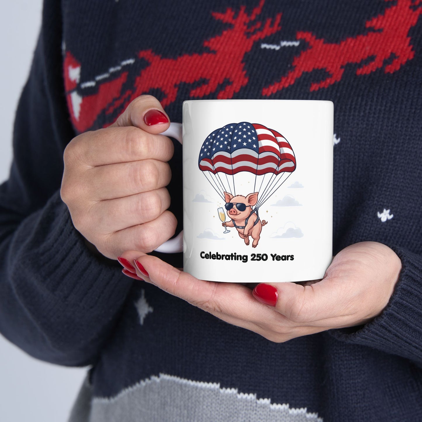 Patriotic Piglet Ceramic Mug
