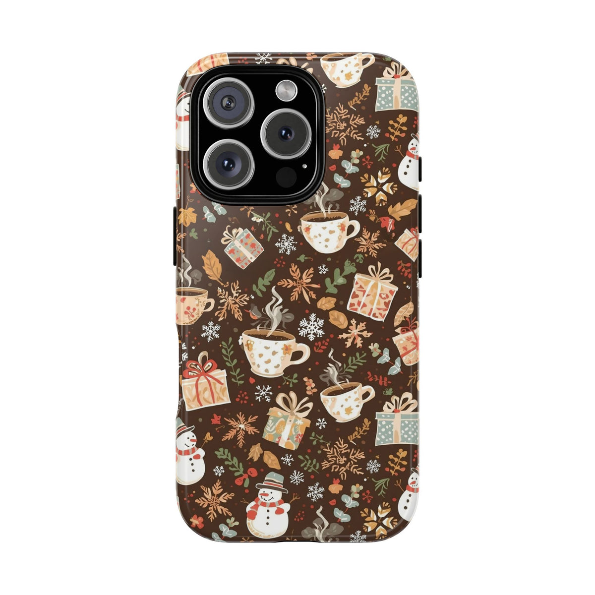 Christmas Phone Case, Winter Holiday Phone Case with Snowmen and Gifts Design for Iphone & Samsung