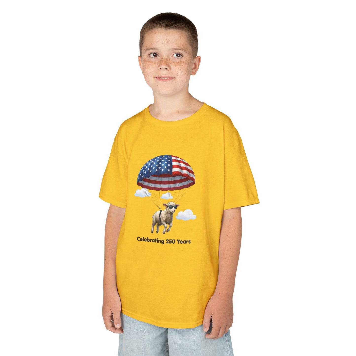 Kids T-Shirt - Celebrating 250 Years Parachuting Sheep