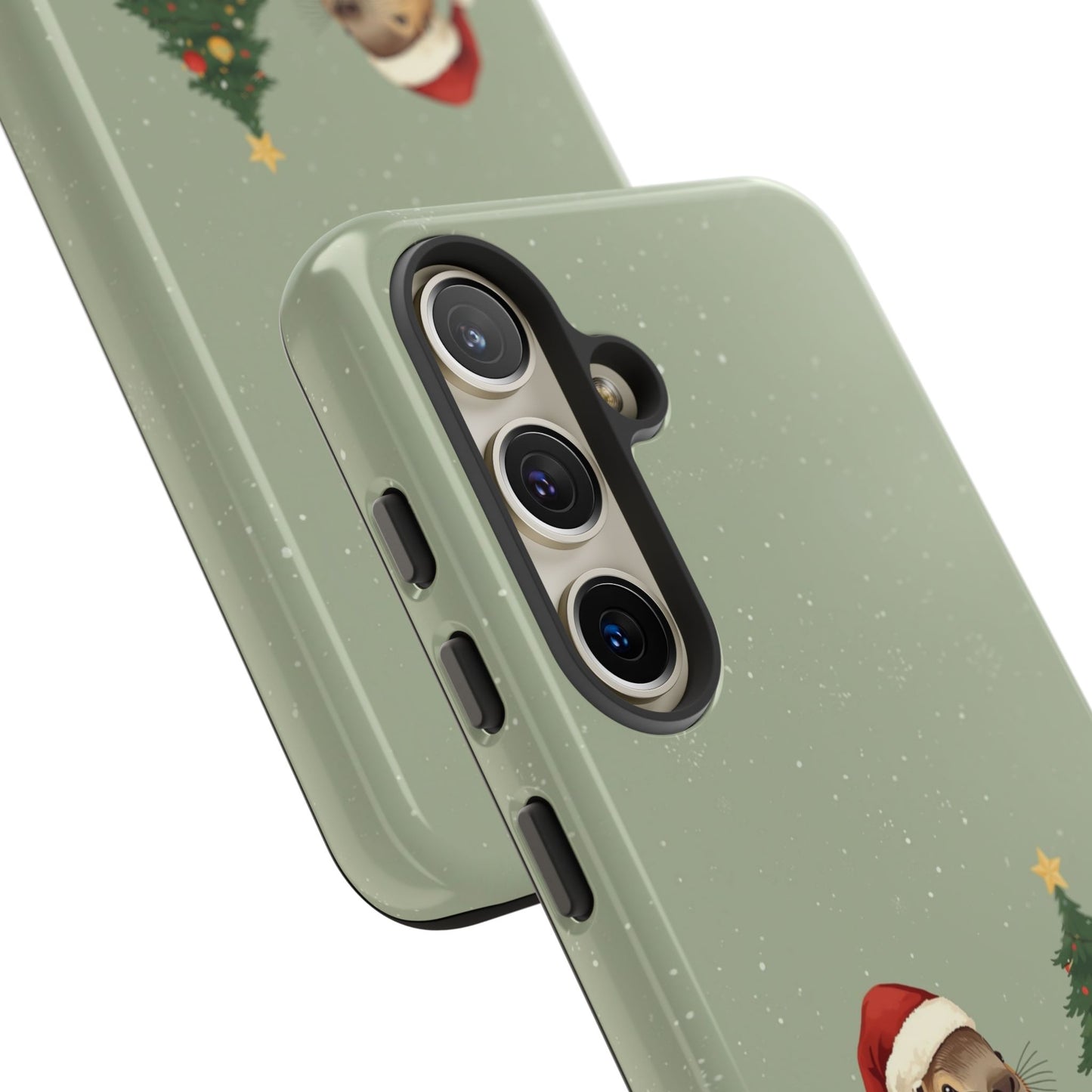 Christmas Phone Case with Capybara Design, Dual Layer Protective Case for Iphone 17, 16, 15, 14, 13 & Samsung