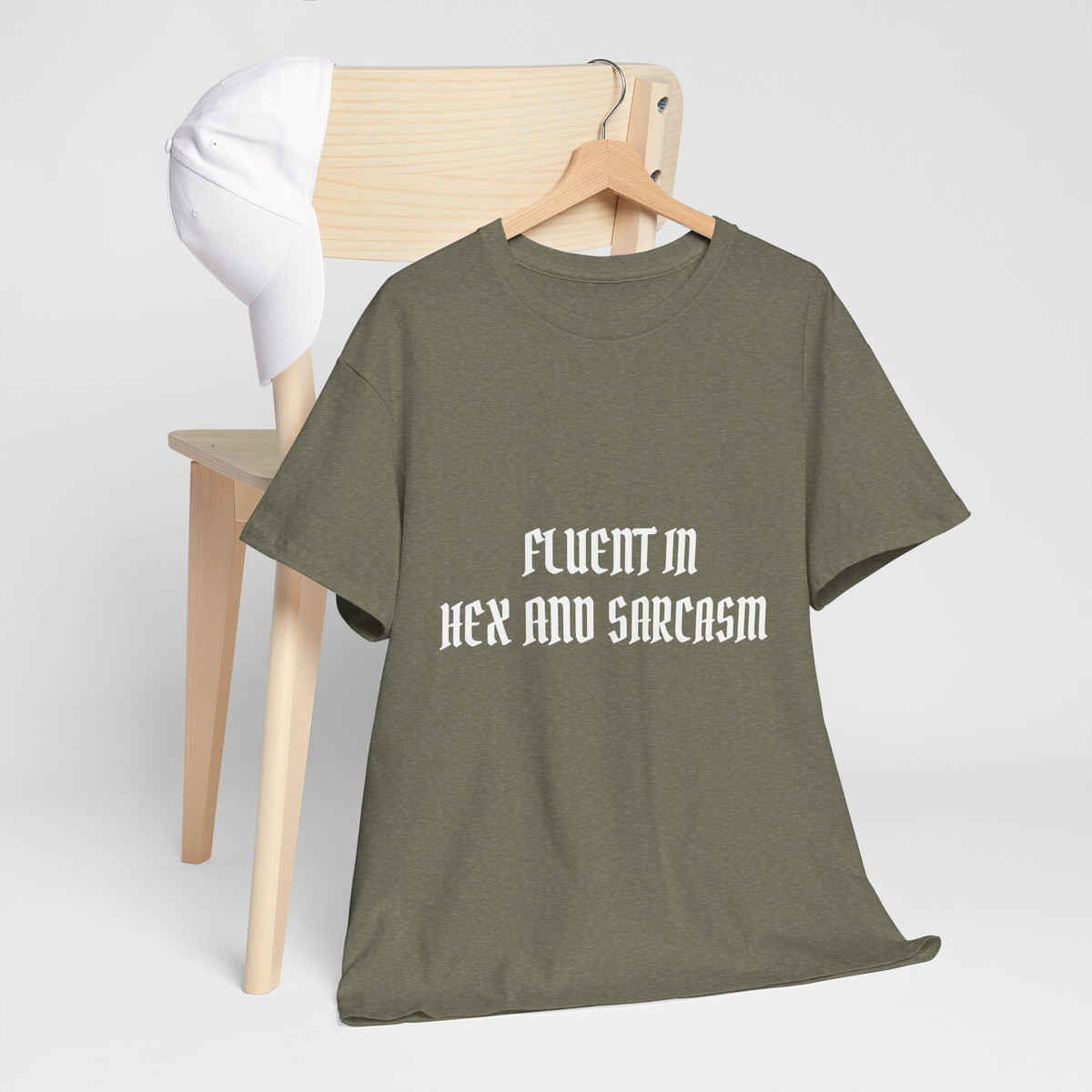 Fluent in Hex and Sarcasm Unisex Heavy Cotton Tee, Perfect for Geeky Humor Lovers, Halloween Apparel