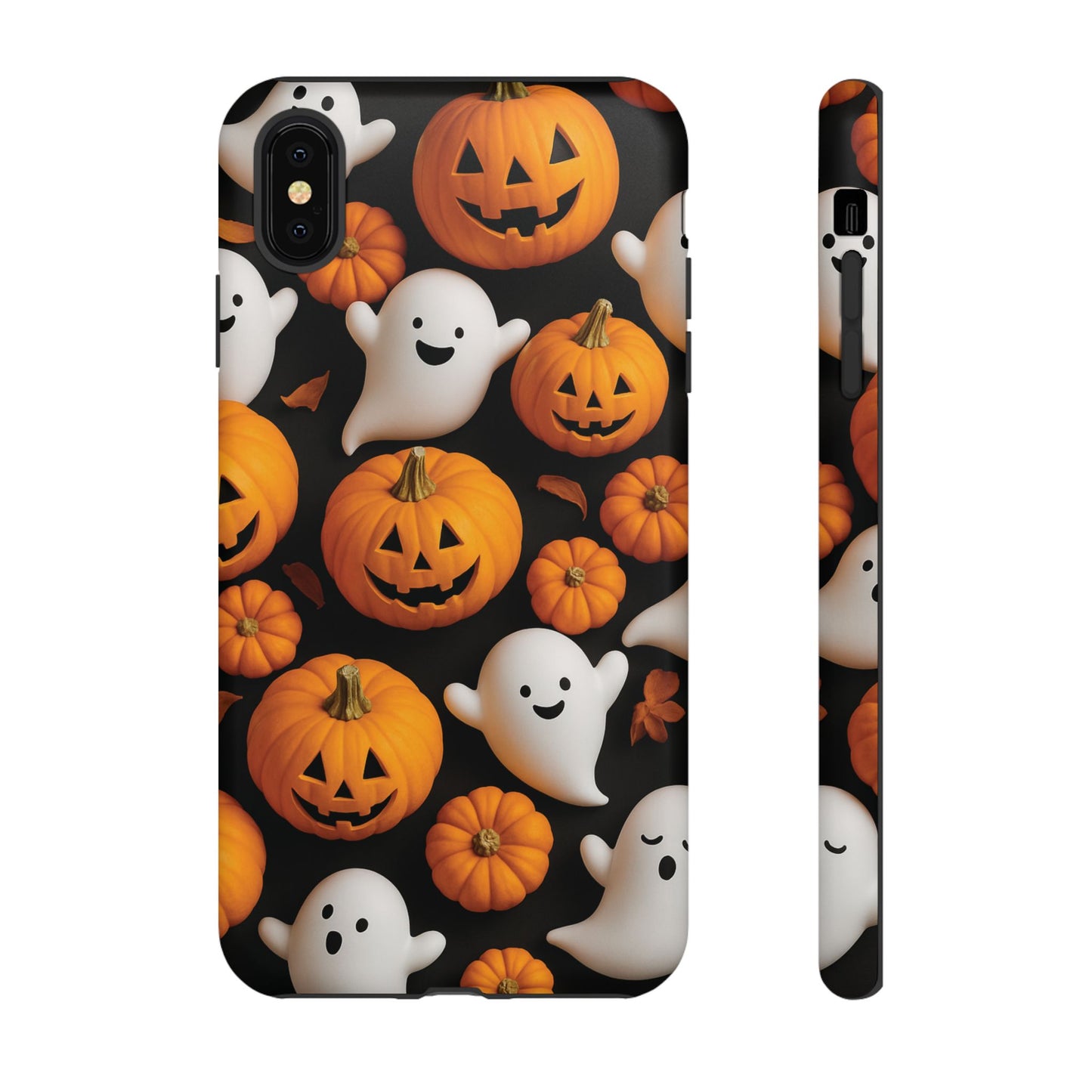 Halloween Phone Case, Spooky Ghosts and Pumpkins Design