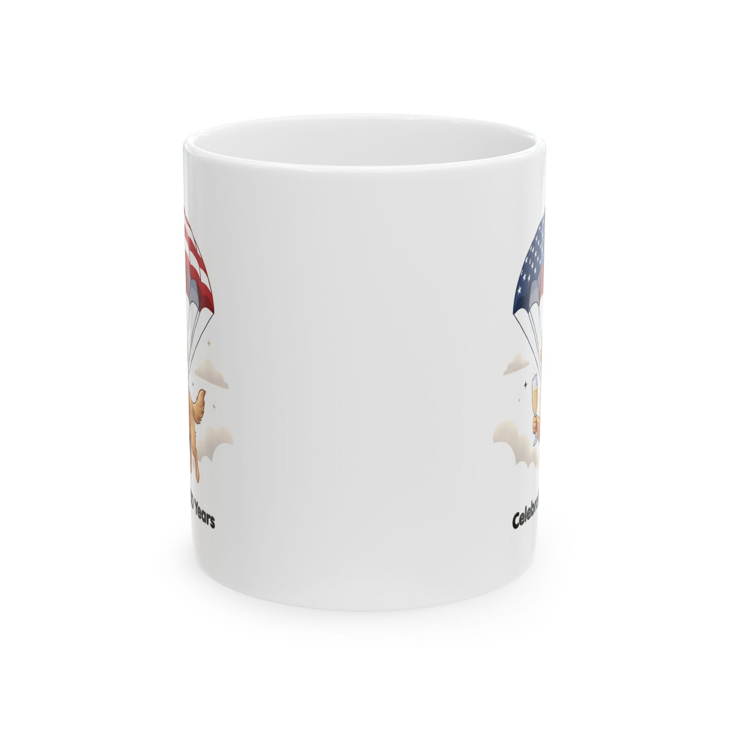 Patriotic Golden Retriever Ceramic Mug