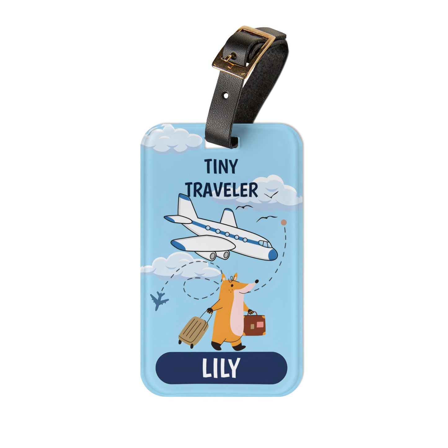 Personalized "Tiny Traveler" Kids Luggage Tag — Custome Name Travel Tag