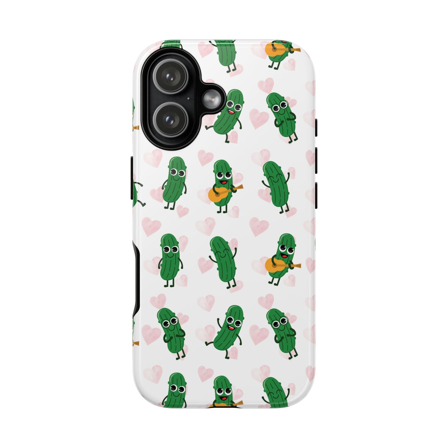 Pickle Pattern Phone Case — Cute Dancing Pickles with Hearts