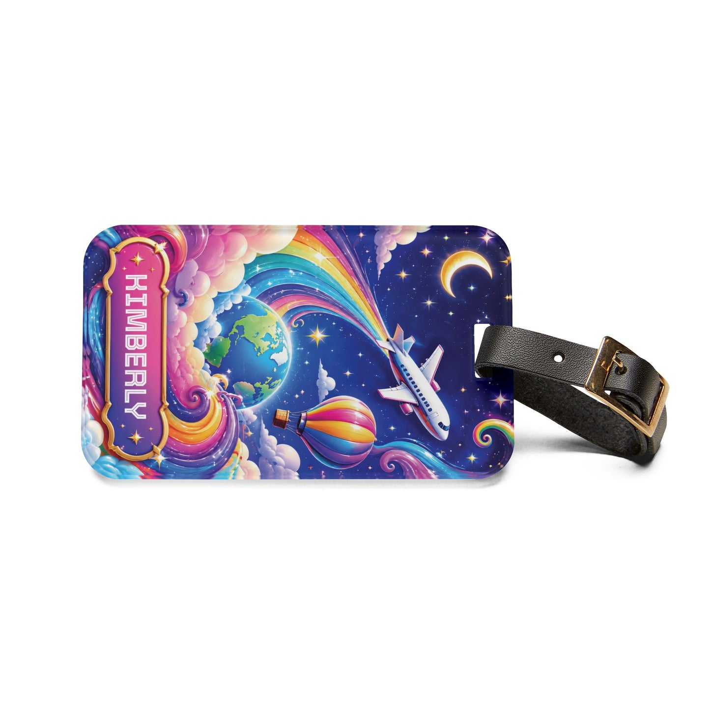 Personalized Luggage Tag — Custom Name Travel ID, Dreamy Night Sky Luggage ID