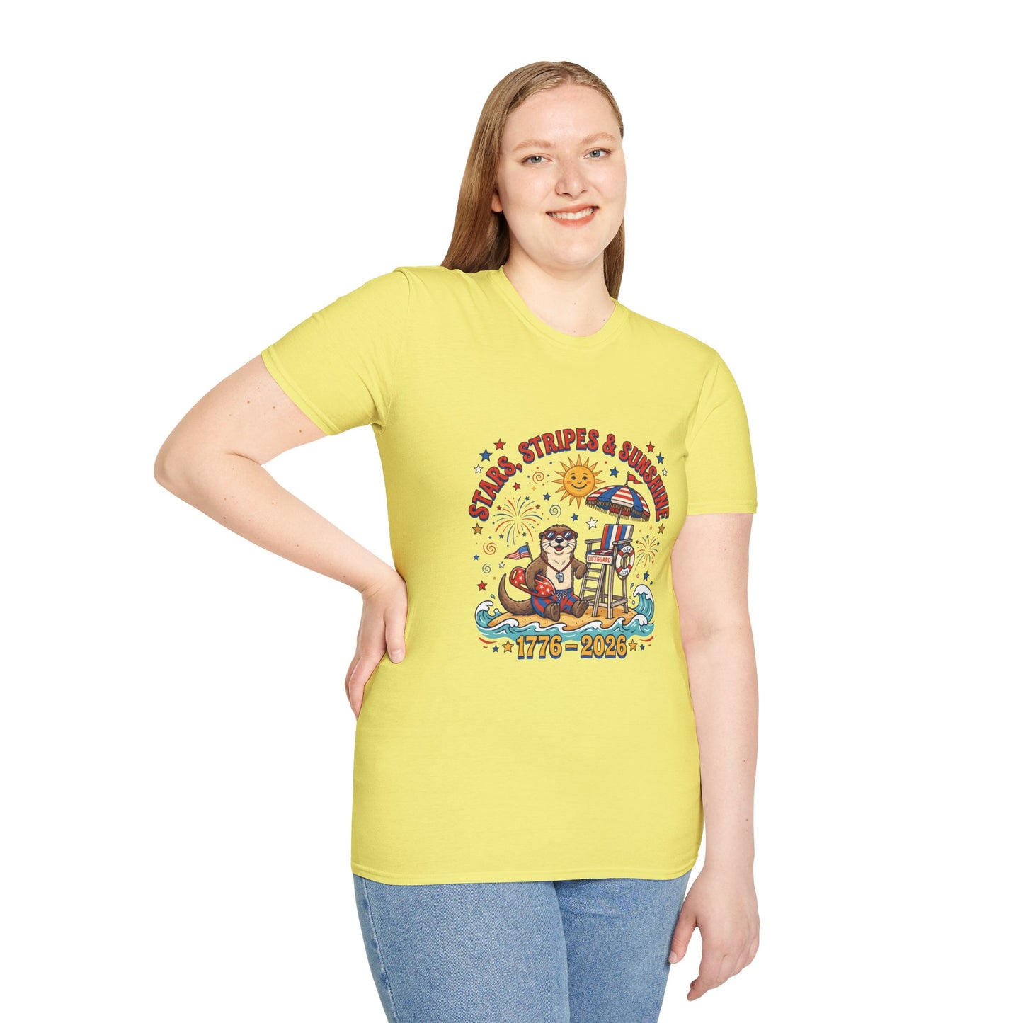 Stars, Stripes & Sunshine T-Shirt — Patriotic 1776–2026 Summer Tee, 4th of July Shirt