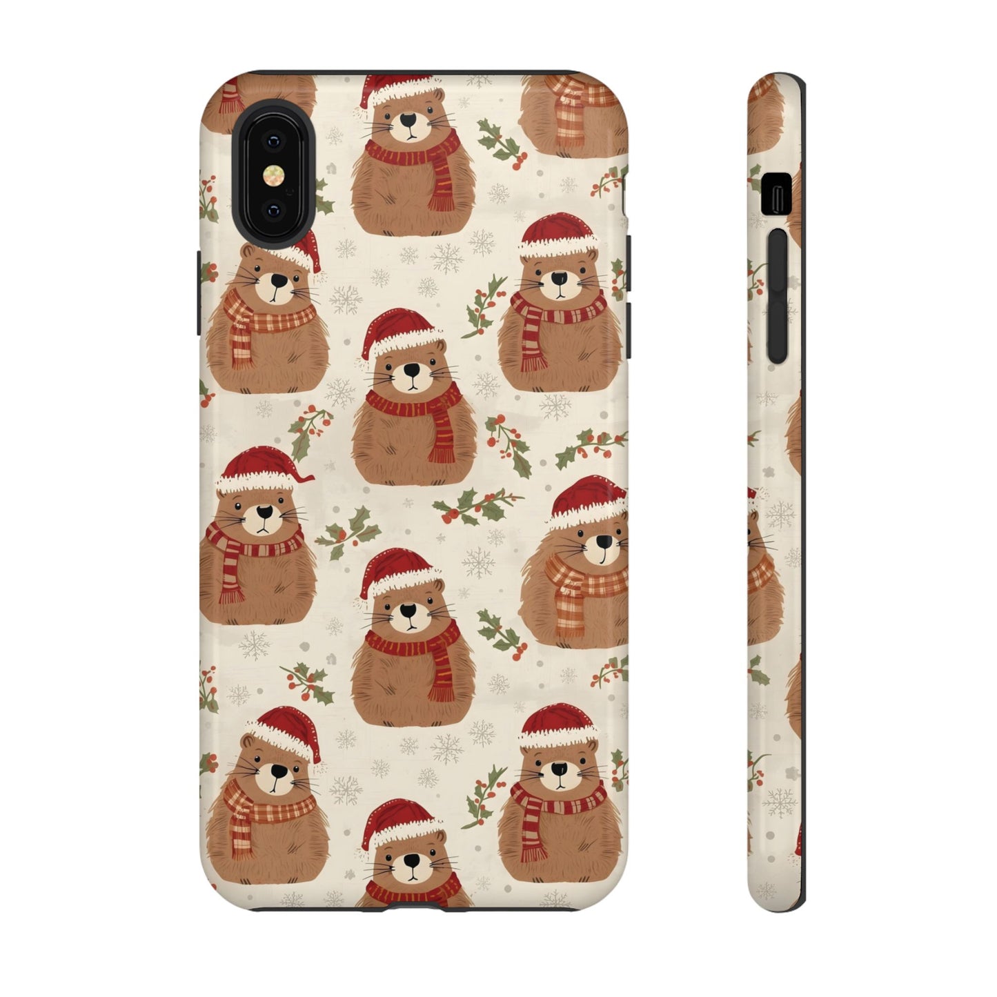 Christmas Phone Case, Cute Capybara Phone Case for Iphone 17, 16, 15, 14, 13, 12, 11 & Samsung
