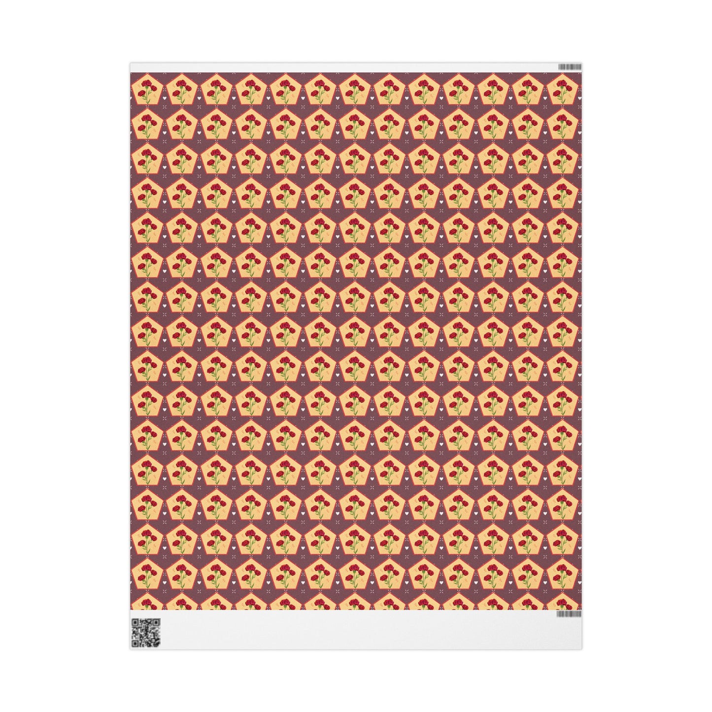 Floral Wrapping Paper Roll — Vintage Red Tulip Gift Wrap Paper for Valentine's Day, Birthdays