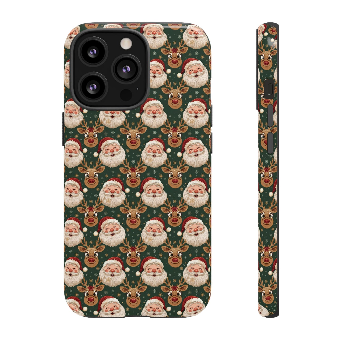 Christmas Santa-Reindeer Phone Case, Dual Layer Phone Case for Iphone 17, 16, 15, 14, 13, 12, 11 & Samsung