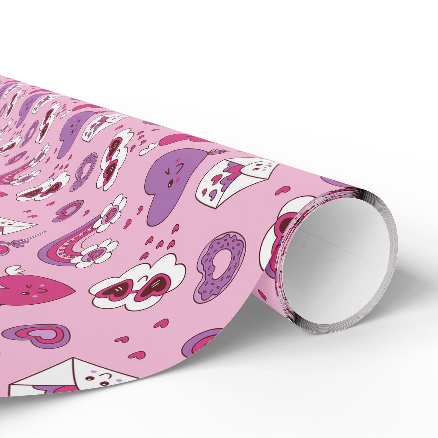 Valentine Pink Hearts & Love Notes Wrapping Paper Roll — Cute Romantic Gift Wrap